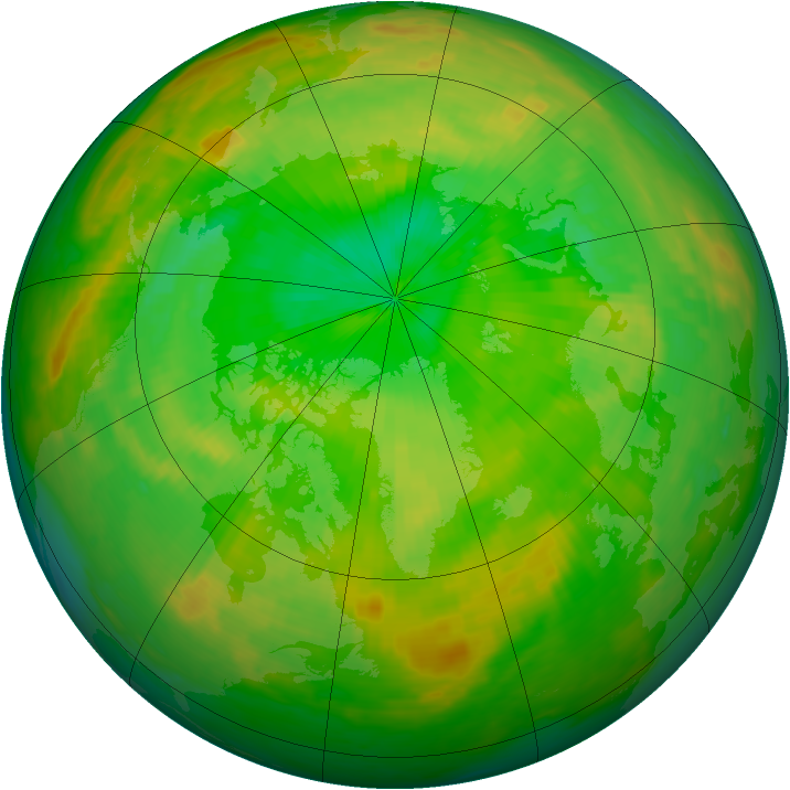 Arctic ozone map for 03 July 1987